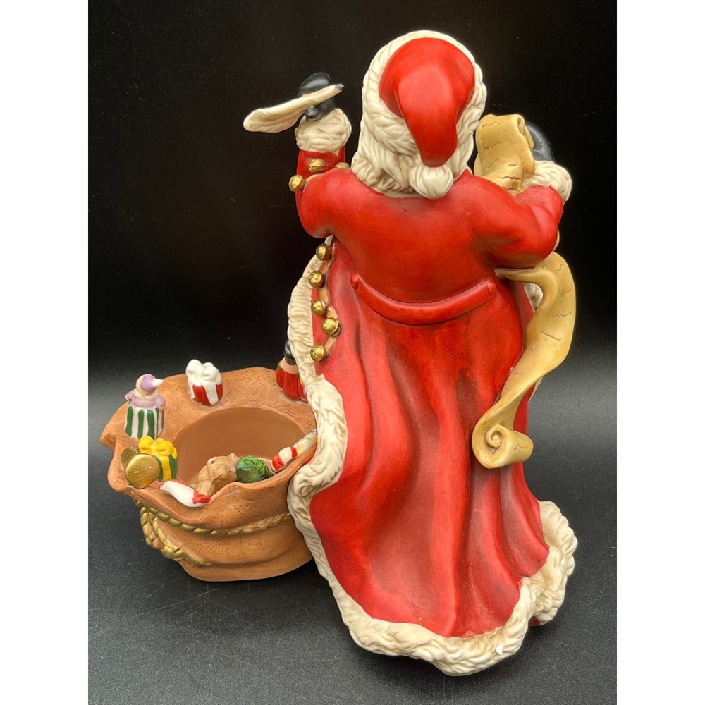PartyLite Old World Santa Claus Figurine Tealight Holder Red Green P7262 Retired - Picture 7 of 13
